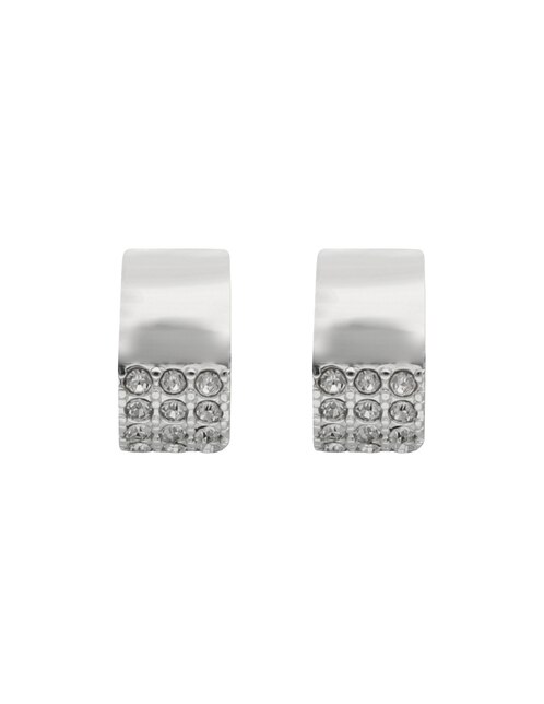 Aretes cortos circulares Nine West Pave Social brillante cristal
