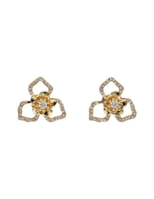 Aretes de flor Beverly Hills con acabado brillante