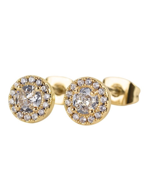 Broqueles "de (si aplica)" circular sin temática luckyly joyería "de" latón baño oro 14 k zirconia cúbica