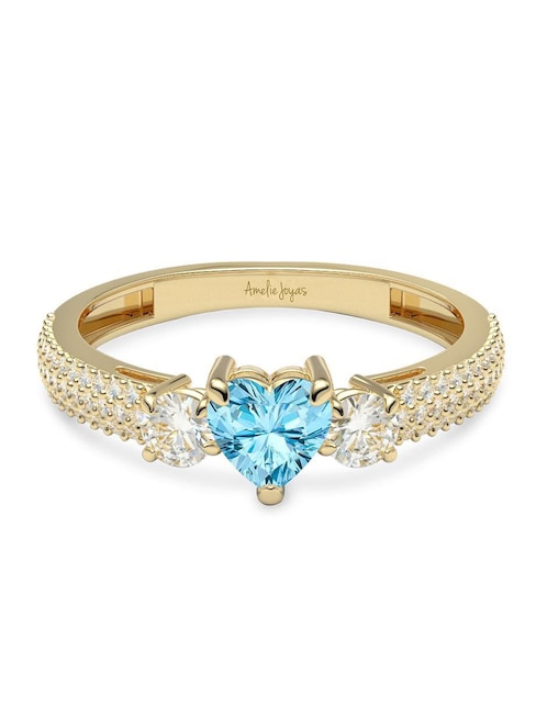 Anillo "de (si aplica)" corazón amelie joyas sin colección sin temática 14 k "de" oro zirconia