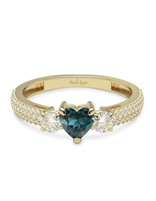 Anillo "de (si aplica)" corazón amelie joyas sin colección sin temática 14 k "de" oro zirconia