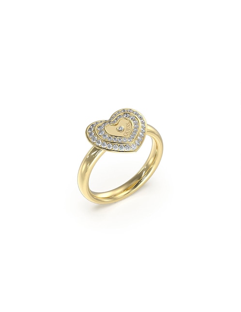 Anillo de corazón Guess Amami circonita pavé
