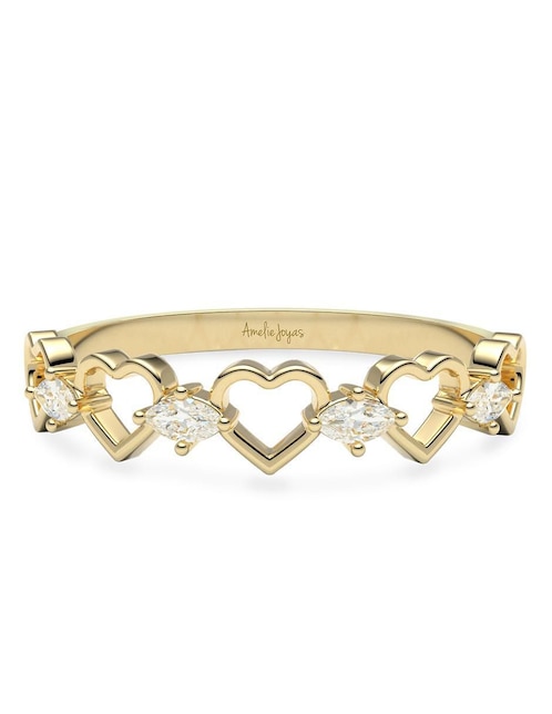 Anillo Amelie Joyas 14 k de oro zirconia