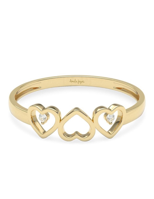 Anillo de corazón Amelie Joyas 14 k de oro zirconia