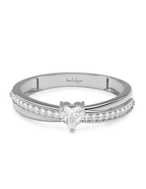 Anillo de corazón Amelie Joyas 14 k de oro zirconia brillante