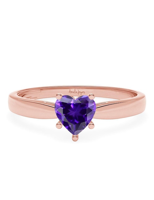 Anillo de corazón Amelie Joyas 14 k de oro zirconia brillante