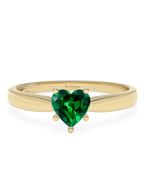 Anillo "de (si aplica)" corazón amelie joyas sin colección  sin temática 14 k "de" oro zirconia