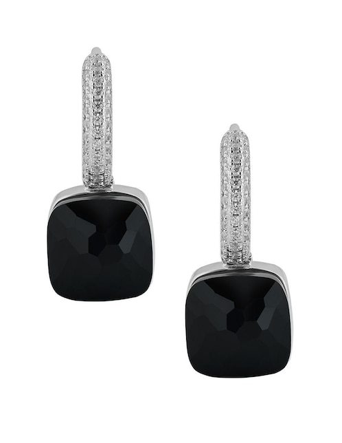 Aretes cuadrados Gladkova Joyería de plata P 925 ónix