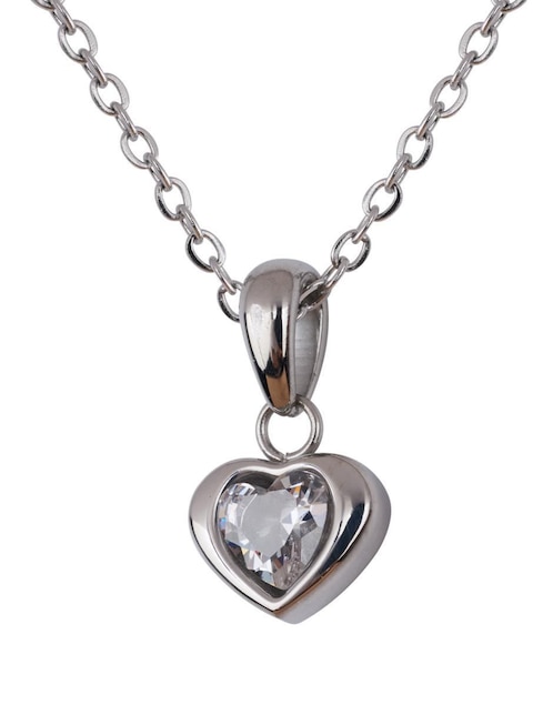 Collar con dije "de (si aplica)" corazón luckyly aretes "de" acero inoxidable sin kilataje