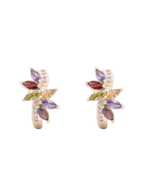 Aretes redondos Oro Angelus con acabado brillante zirconia
