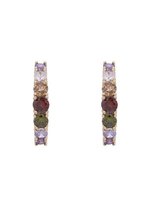 Aretes redondos Oro Angelus con acabado brillante zirconia