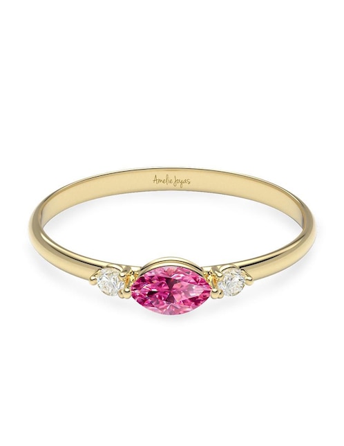 Anillo "de (si aplica)" redondo amelie joyas sin familia o colección sin temática 10 k "de" oro zirconia