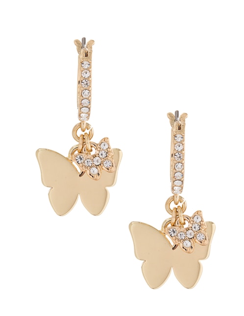 Aretes cortos de mariposa DKNY Icons S24 pavé cristal