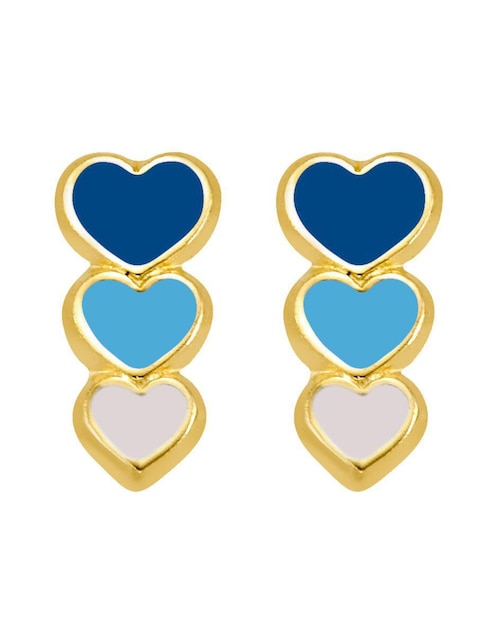Broqueles de corazón Oro Angelus de oro con acabado esmaltado