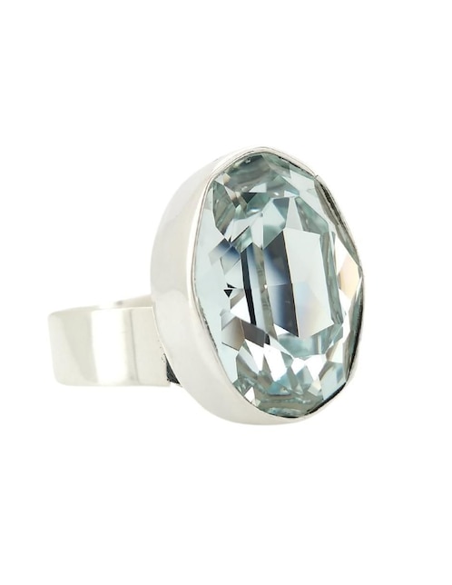 Anillo ovalado Zvezda P 925 de plata cristal