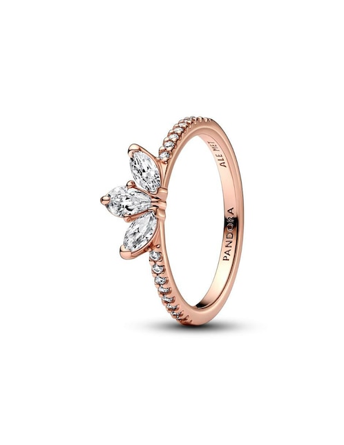 Anillo redondo Pandora Timeless de plata P 925 zirconia cúbica baño de oro rosa