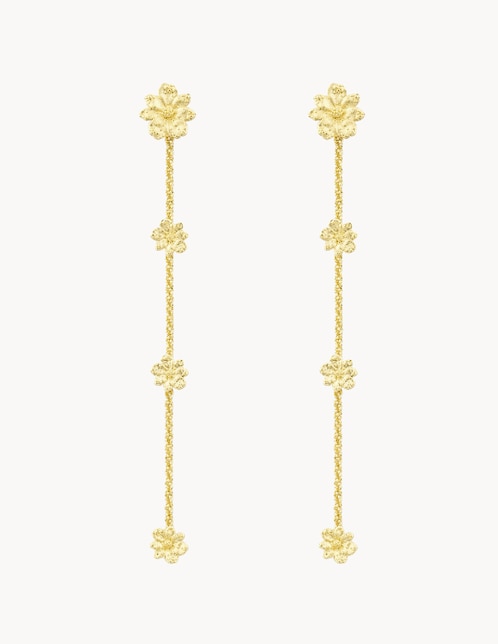 Aretes de flor Chica Apodemia Zinia con acabado baño de oro