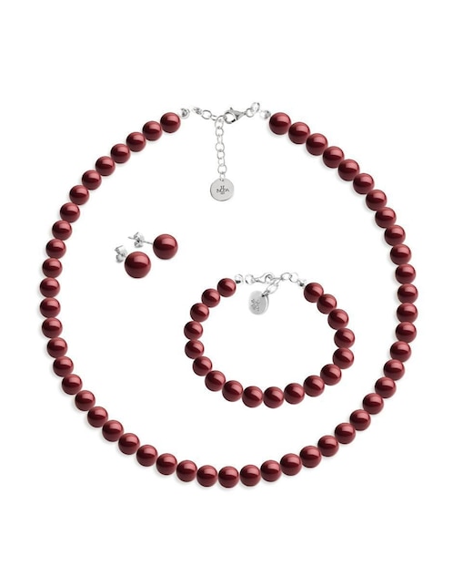 Aretes, collar y pulsera "de (si aplica)" circular zvezda pealrs sin temática "de" plata p 925 cristal