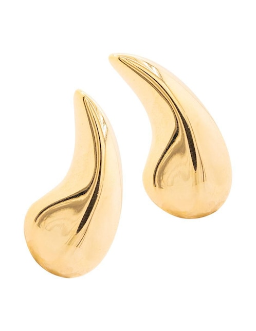 Aretes largos de gota Oro Angelus acabado espejo