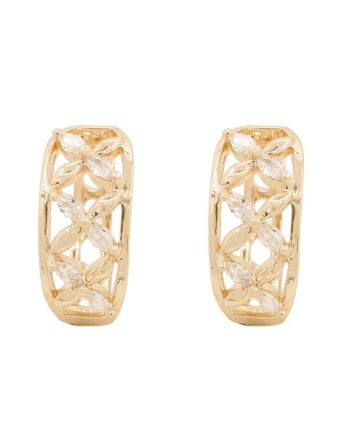 Aretes redondos Oro Angelus con acabado brillante zirconia