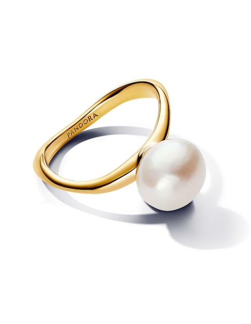 Anillo Pandora Essence de plata P 925 perla con acabado baño de oro