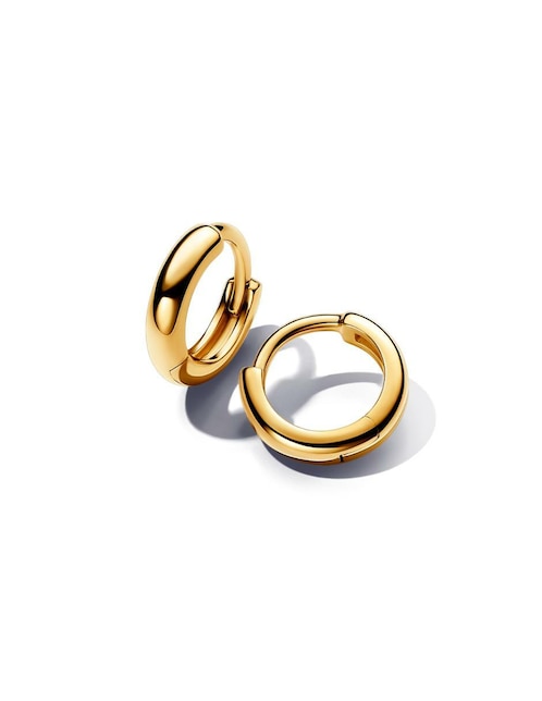 Aretes de aro de plata P 925 con acabado baño de oro