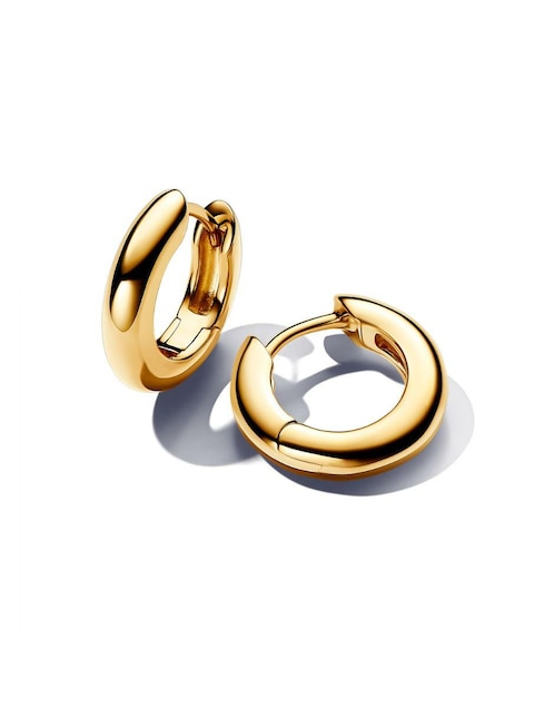 Aretes de aro de plata P 925 con acabado baño de oro