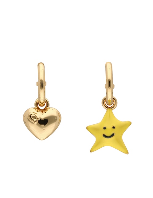 Aretes cortos de estrella Coach 5.1 Trend Z acabado brillante resina