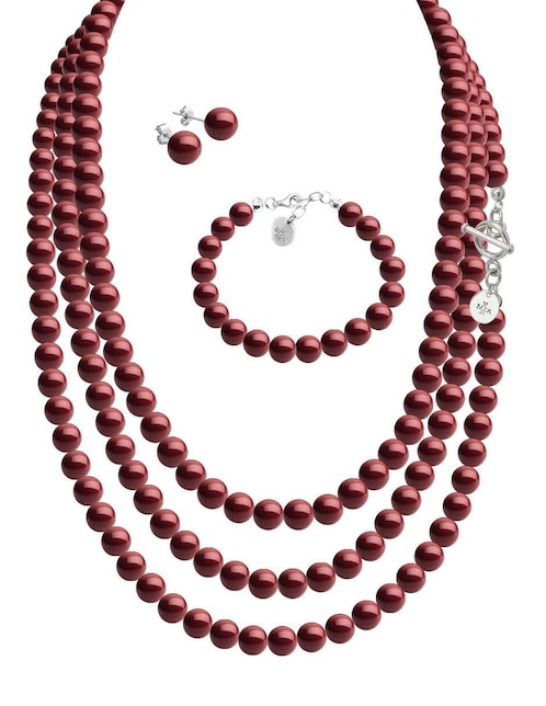 Aretes, collar y pulsera "de (si aplica)" circular zvezda pearls sin temática "de" plata p 925 cristal