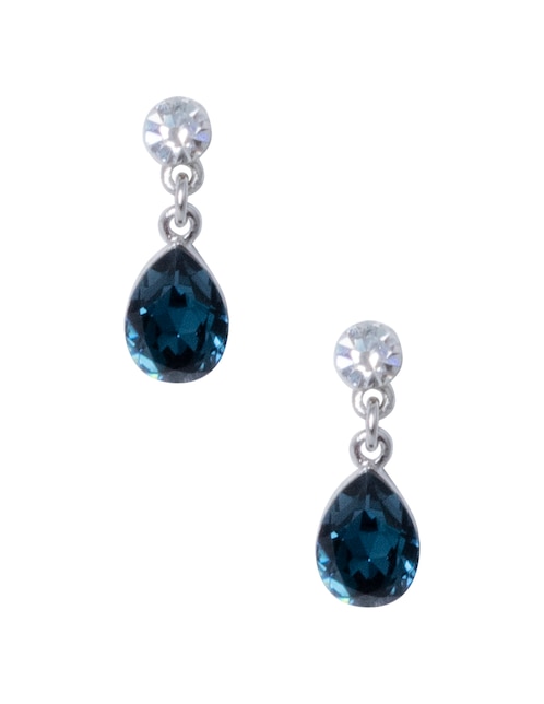 Aretes de gota con acabado brillante cristal 1