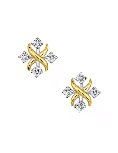Broqueles cuadrados Gladkova Joyería de plata P 925 con acabado plateado zirconia