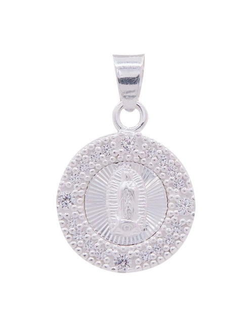 Dije redondo virgen de guadalupe de plata P 925 Dije redondo virgen de guadalupe de plata P 925