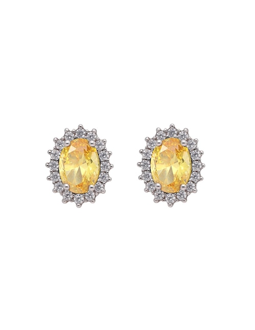 Aretes ovalados Brosway Fancy Energy Yellow de plata P 925 con acabado brillante zirconia