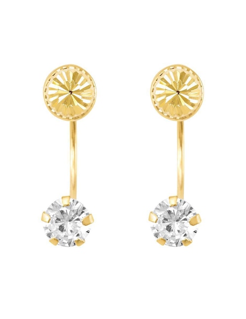 Broqueles redondos Oro Angelus de oro con acabado brillante zirconia