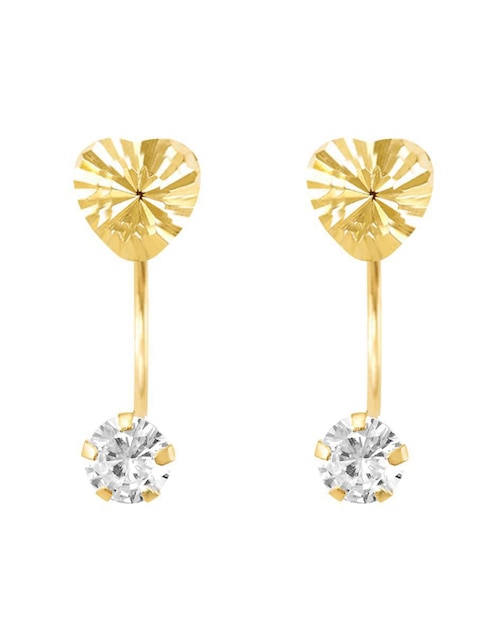 Broqueles de corazón Oro Angelus de oro con acabado brillante zirconia