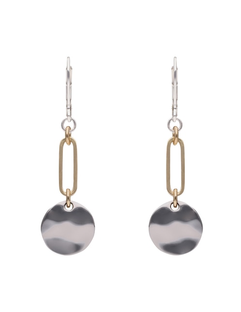 Aretes circulares Nine West Tritone Waves con acabado brillante