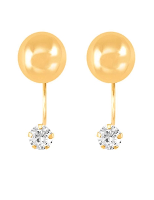 Broqueles Oro Angelus de oro con acabado brillante zirconia