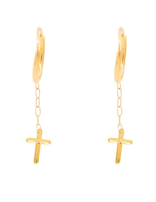 Arracadas de cruz Oro Angelus de oro con acabado brillante