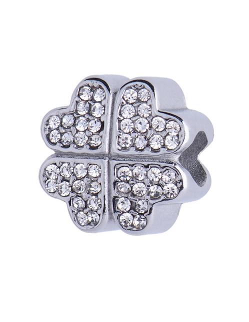 Charm "de" trébol luckyly trébol clover sin temática "de" acero inoxidable sin kilataje zirconia cúbica