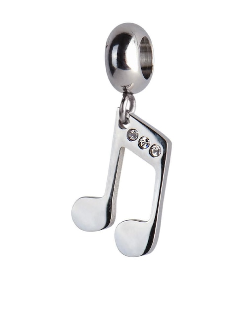 Charm "de" nota musical luckyly nota musical sin temática "de" acero inoxidable sin kilataje zirconia cúbica