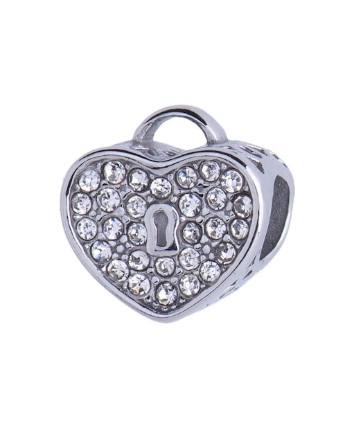 Charm de corazón Luckyly Corazón Candado Maca zirconia cúbica