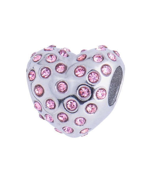 Charm "de" corazón luckyly corazón katia sin temática "de" acero inoxidable sin kilataje zirconia cúbica