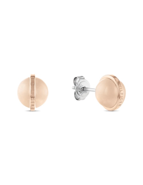 Aretes circulares Tommy Hilfiger Metallic Orbs con acabado brillante