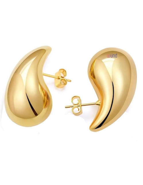 Aretes largos de gota Wünd acabado espejo