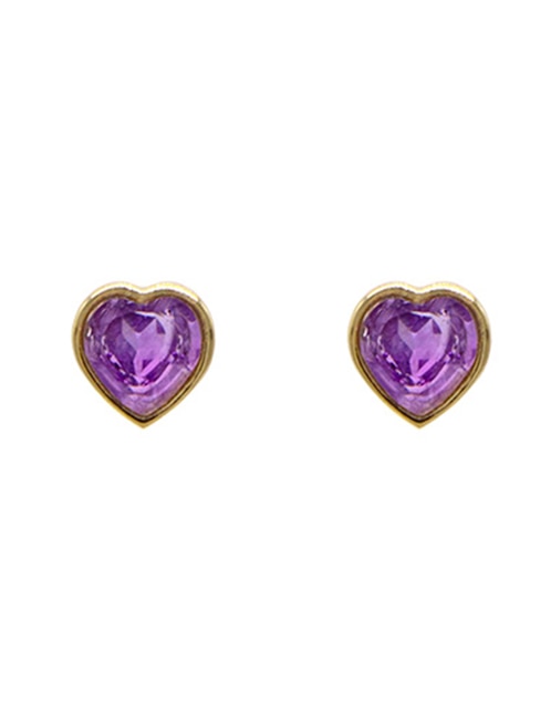 Broqueles de corazón Emanuel Ungaro con acabado brillante amatista