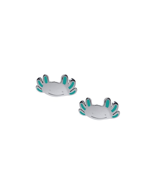 Aretes Ajolote Cometa de plata P 925 con acabado plateado