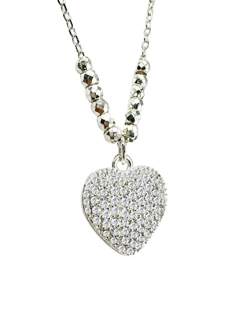 Collar de corazón Coarzón Lleno de plata P 925
