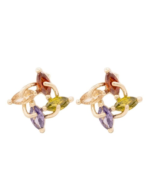 Aretes Oro Angelus con acabado brillante zirconia