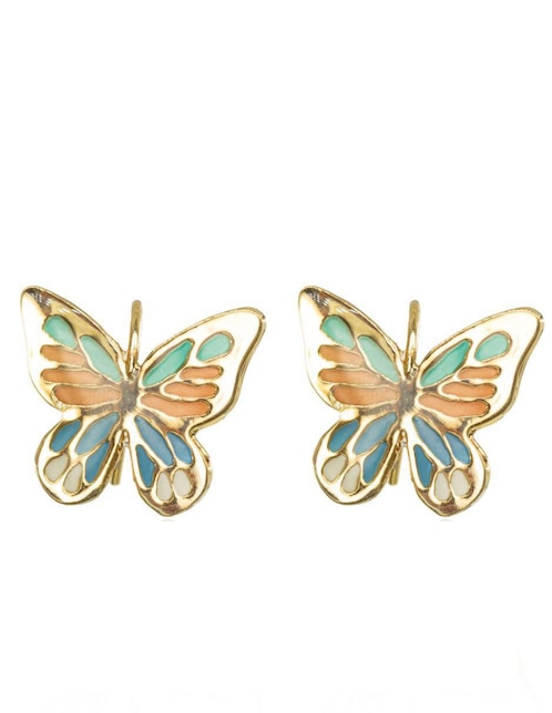 Aretes de mariposa Mayfer Joyería Ablime con acabado esmaltado
