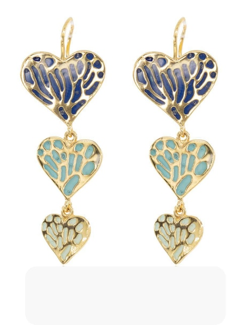 Aretes de corazón Mayfer Joyería con acabado esmaltado